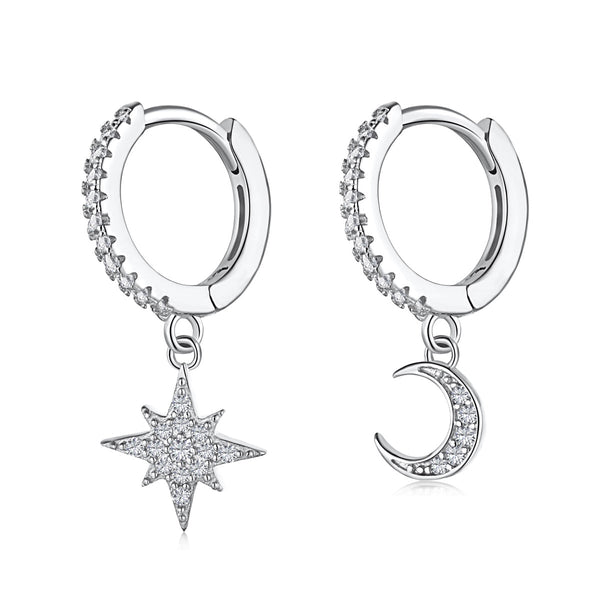 <MAGIC>Star and Moon Asymmetric Earrings