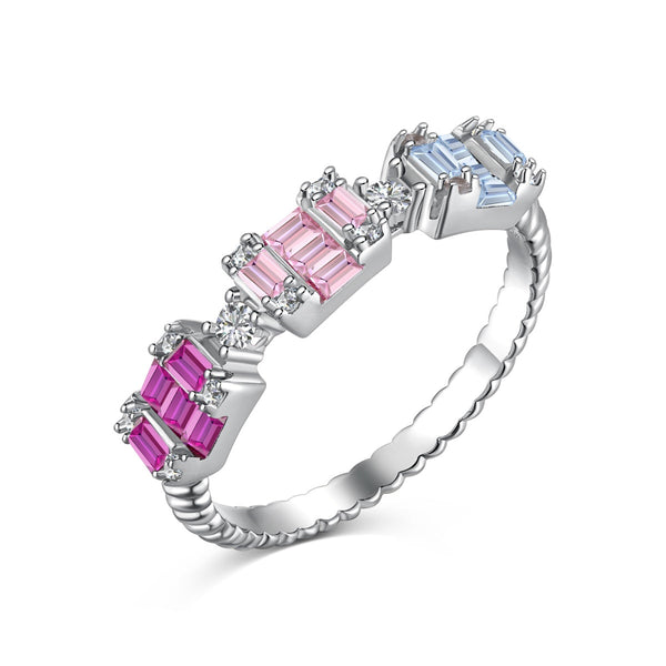 <MAGIC>Unique Colorful Emerald Cut Party Ring